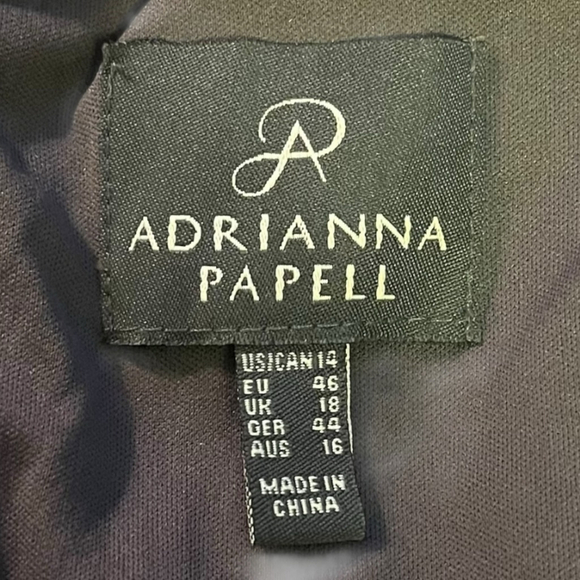 Adrianna Papell Lace Illusion Sheath Dress Charcoal Floral Cocktail, 14 - Picture 12 of 13